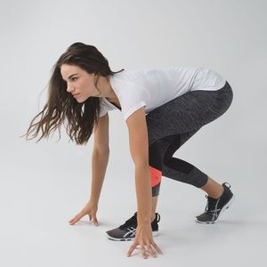 Lululemon Pace Rival Crops Size 6 luxtreme / mesh,  gray grapefruit